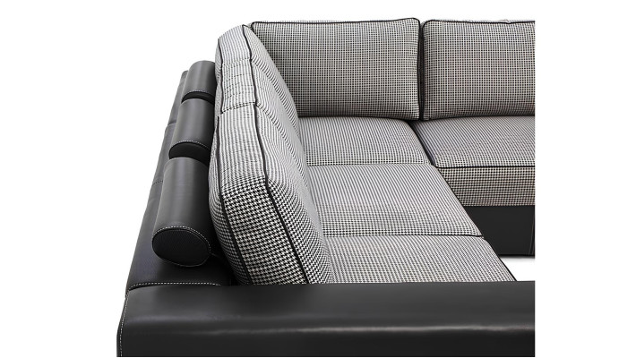 U-muotoiltu sohva vuodesohvatoiminnolla