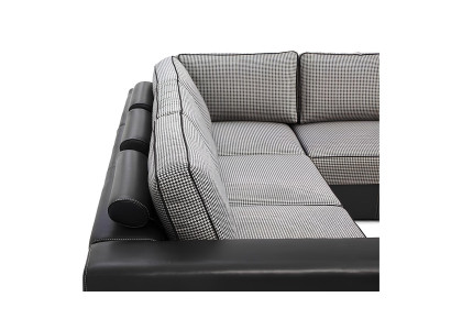 U-muotoiltu sohva vuodesohvatoiminnolla