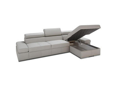 Moderni kulmasohva, jossa on muotoilu, päällystetty 100% nahalla