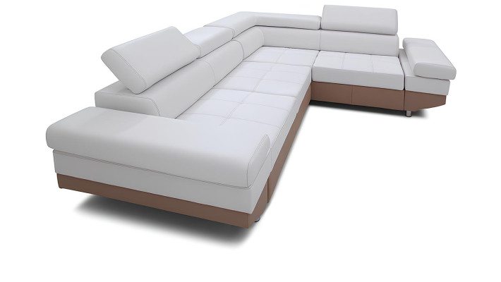Moderni kulmasohva maisemasuunnittelulla, kulma, setti, verhoiltu, 100% nahka