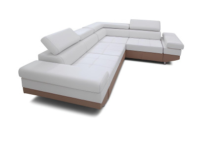 Moderni kulmasohva maisemasuunnittelulla, kulma, setti, verhoiltu, 100% nahka