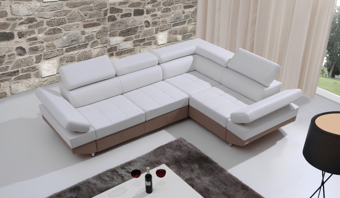 Moderni kulmasohva maisemasuunnittelulla, kulma, setti, verhoiltu, 100% nahka
