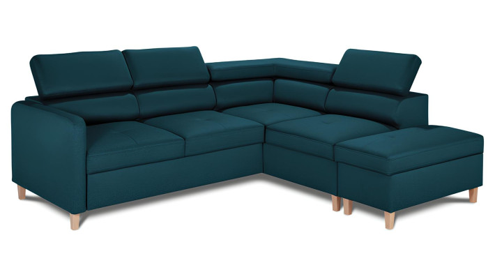 Moderni L-muotoinen sohva vuodesohvatoiminnolla