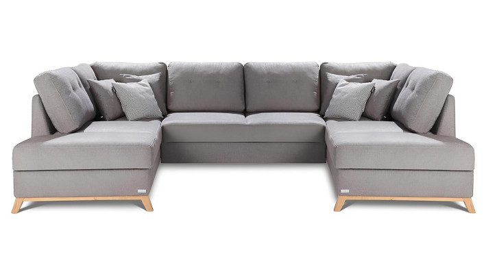 U-muotoisen sohvan vuode-toiminto, pehmustettu muotoilu