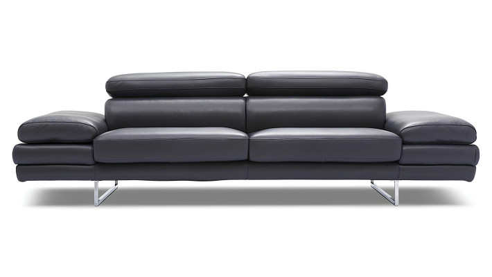 2 hengen sohva 100% italialaisesta nahasta modernilla mustalla muotoilulla