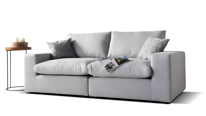 Moderni harmaa kangassohva