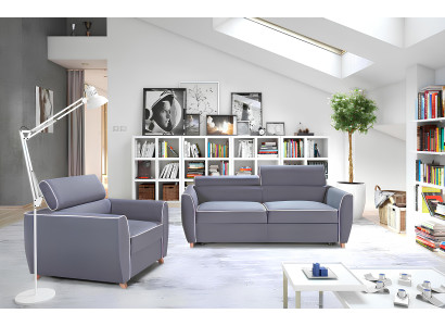 Moderni 3+1 hengen sohva kankaasta, jossa on vuode-toiminto