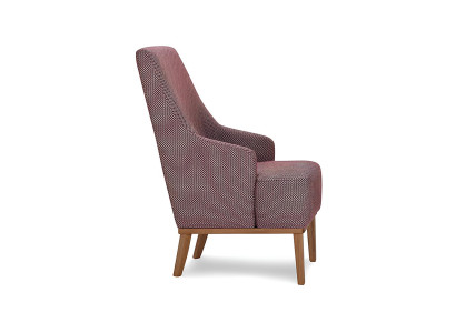 Suunnittelijan nojatuoli Relex-kankaalla ja nahalla TV-huoneeseen yhdelle henkilölle