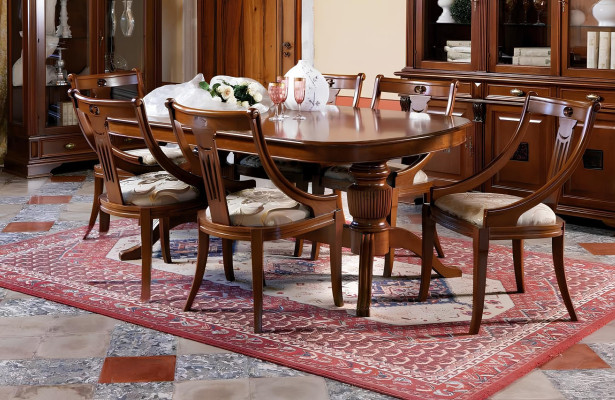 Ruokailuryhmä 4 tuolia klassinen 5 osaa.