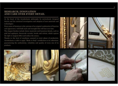 Klassinen tuoli setti design-verhoilulla 4x barokki puusta