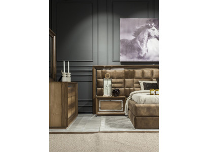 Tyylikäs ruskea makuuhuoneen komero 6 osaa.