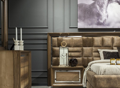 Tyylikäs ruskea makuuhuoneen komero 6 osaa.