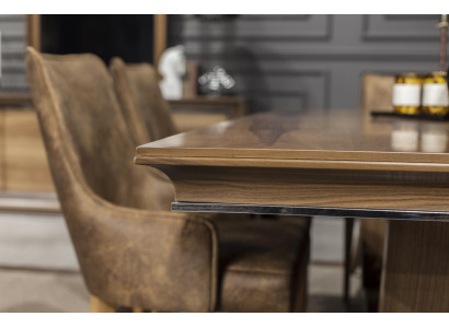 Ylellinen ruokapöytäsetti 4 tuolia ja buffet-säätö 5 osaa