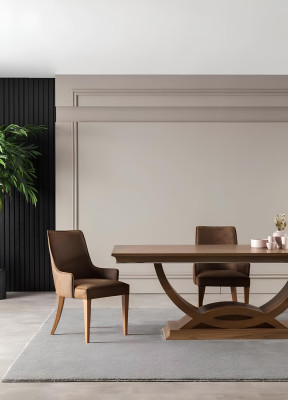 Ylellinen ruokapöytäsetti 4 tuolia ja buffet-säätö 5 osaa