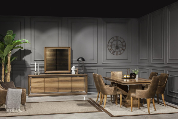 Ylellinen ruokapöytä 207x101cm Tyylikäs puukaluste