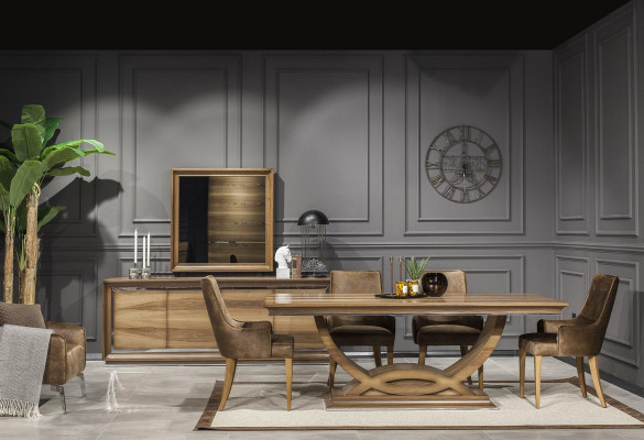 Ylellinen ruokapöytä 207x101cm Tyylikäs puukaluste