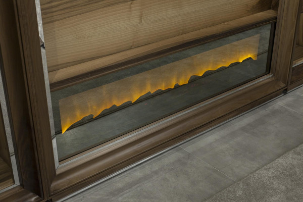 Luksus olohuoneen seinä, 448 cm, puu takalla