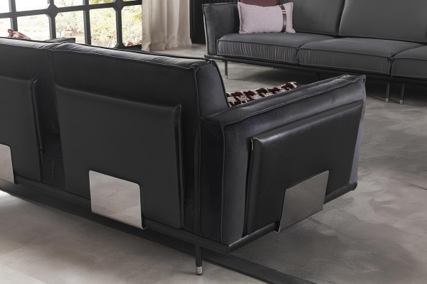 Italialaistyylinen huonekalu, harmaa sohva, tyynyt, loft, 3 osaa