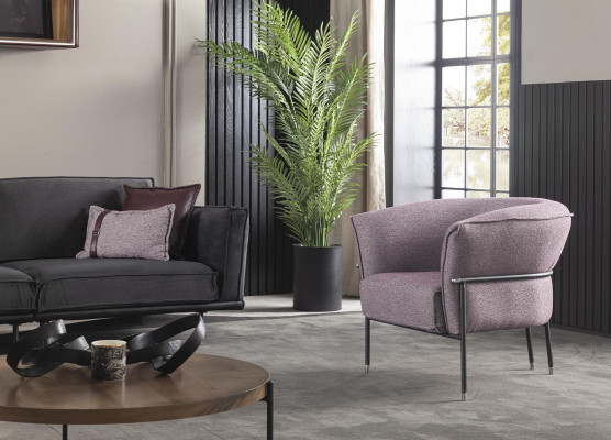 Luksus nojatuoli rentoutumiseen olohuoneessa, klubituolit, huonekalut, violetti sohva