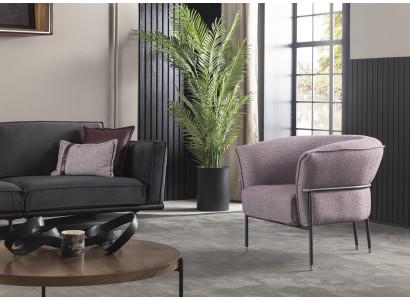 Luksus nojatuoli rentoutumiseen olohuoneessa, klubituolit, huonekalut, violetti sohva