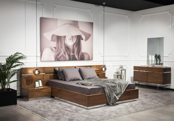 130 cm:n luksuskommode peilillä, 2 osan sarja, ruskea