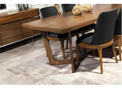 Ruokapöytä 4 tuolilla käsinojilla, kompakti, peili