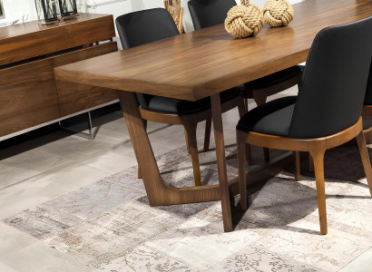 Ruokapöytä 4 tuolilla käsinojilla, kompakti, peili