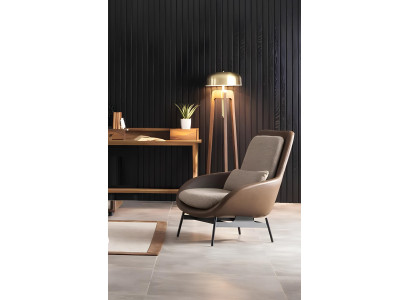 Rentouttava nojatuoli olohuoneeseen, ruskea, loungekalusteet