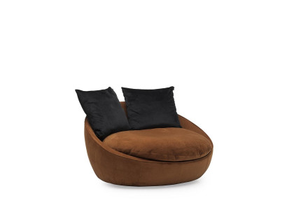 Pyöreä rentoutumistuoli verhoilulla