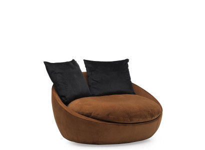 Pyöreä rentoutumistuoli verhoilulla