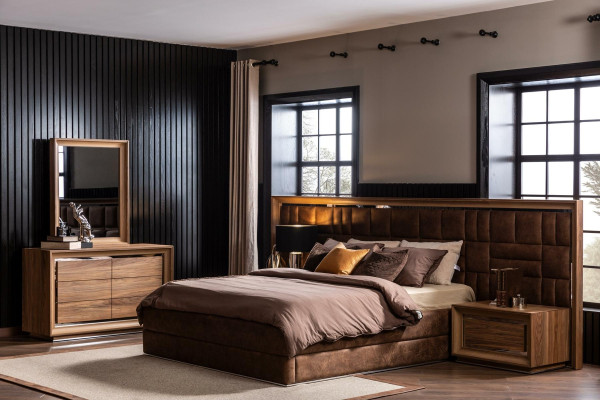 Moderni ruskea lipasto + peili käytännöllisellä säilytystilalla