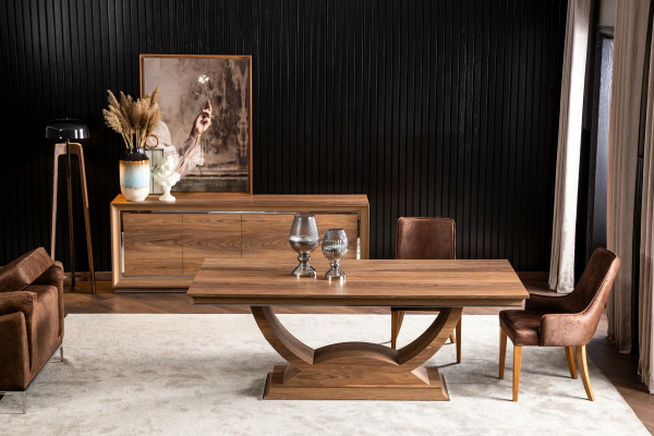 Tyylikäs, pehmustettu loft-tyylinen chaise longue -sohva, mustasta nahasta valmistettu keittiötuoli