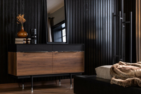 Ylellinen seinäpeili mustalla kehykset 100x46