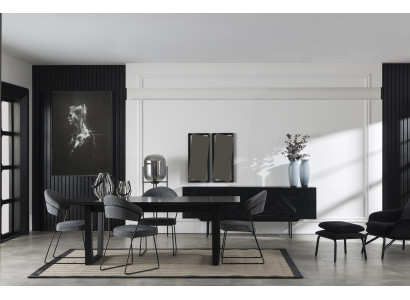 Luksusinen harmaa nahkaverhoiltu nojatuoli keittiöön