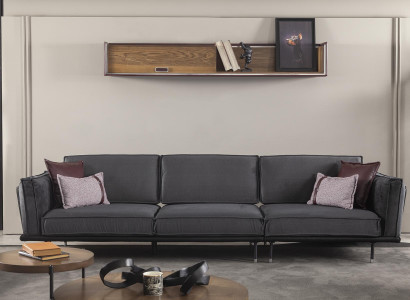 Suuri 330 cm pitkä pehmustettu kangassohva