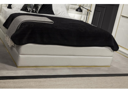 Moderni luksusvuode 160x200 cm valkoisena