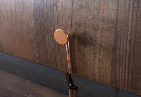 Liikkuva kaappi peilillä ruskeasta puusta, 2 osan setti