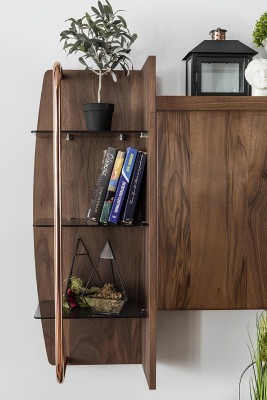 Liikkuva ruskea puutelevisiotaso