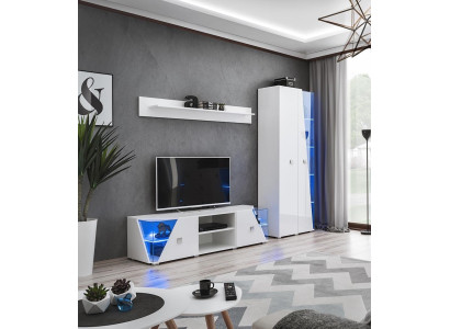 Ylellinen valkoinen olohuoneen kaluste