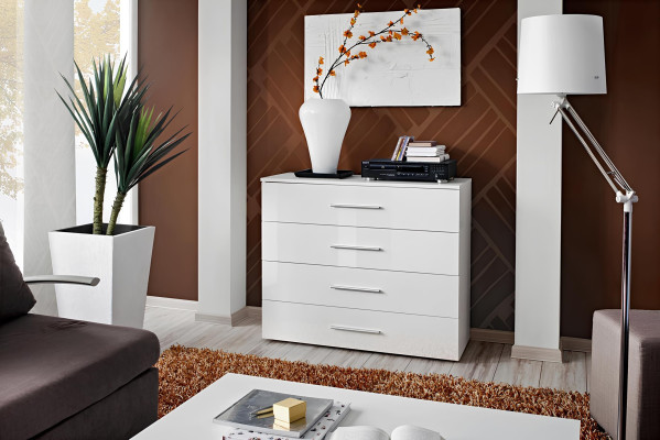 Moderni valkoinen mobiili lipasto olohuoneeseen, uusi huonekalu