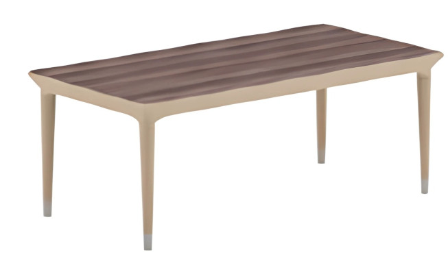 Moderni beige sohvat table, puuefekti, tyylikkäät jalat olohuoneeseen