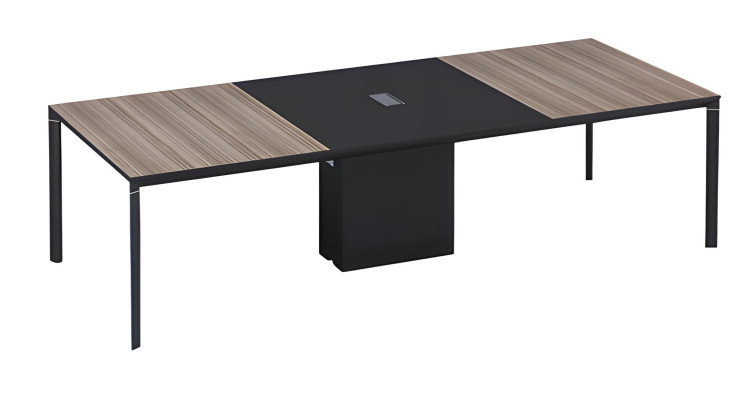 Stort-konferenssitabletti mustalla pronssiefektillä ja kaapeliholkillä