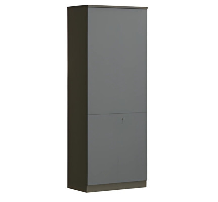 Moderni harmaa toimistokaappi lukollisilla ovilla