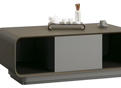 Moderni musta ja harmaa suunnittelukahvipöytä säilytystilalla