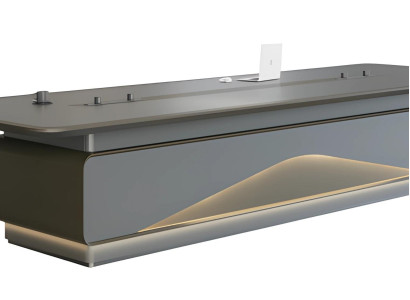 LED-valaistu kokouspöytä teknisillä liitännöillä