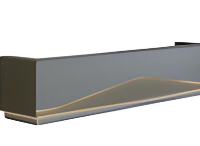 Moderni musta-harmaa vastaanottotiski LED-valaistuksella minimalistisessa luksusdesignissa