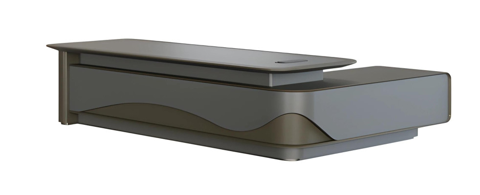 Moderni musta ja harmaa aaltomuotoilupöytä