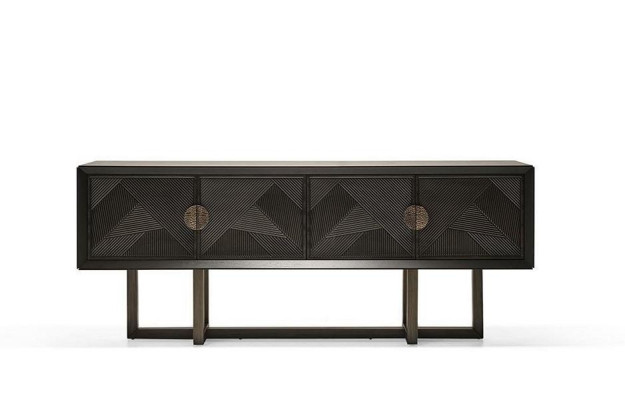 Tyylikäs, moderni ja toimiva televisiokaluste ruskeasta puusta