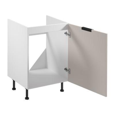 Liikkuva keittiökaappi valkoisena