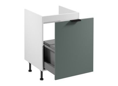 Valkoinen kaappi keittiön jätteiden lajitteluun